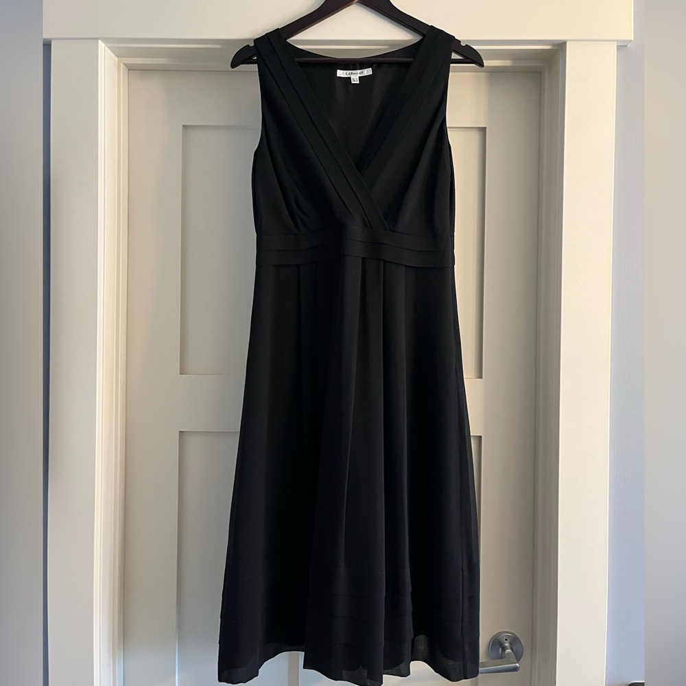 LK Bennett Black V-Neck Midi Dress